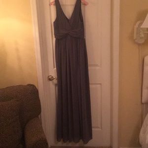 Donna Morgan Gray V-Neck chiffon dress